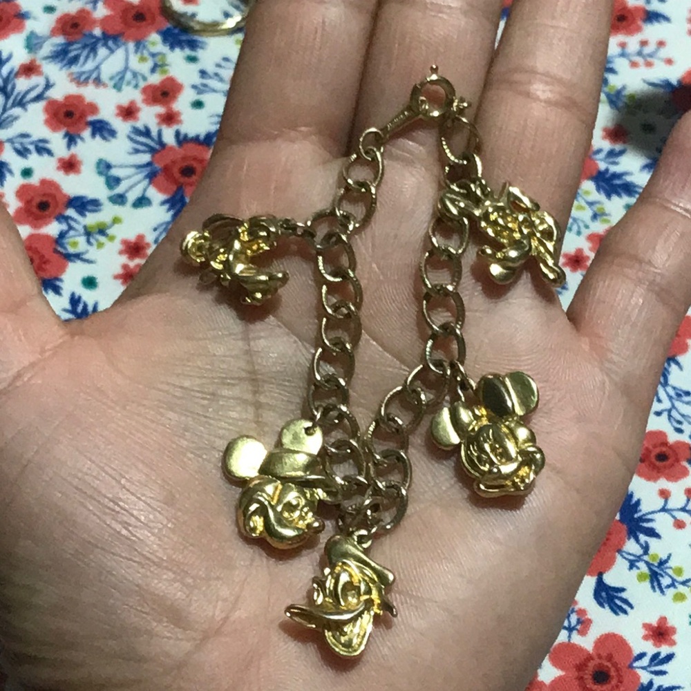 Disney micky mouse Gold Charm Bracelet